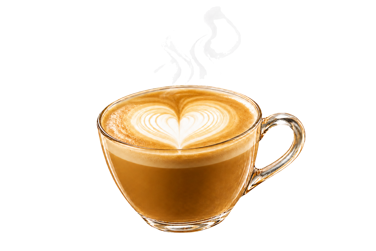 Latte terminado con arte en forma de corazón